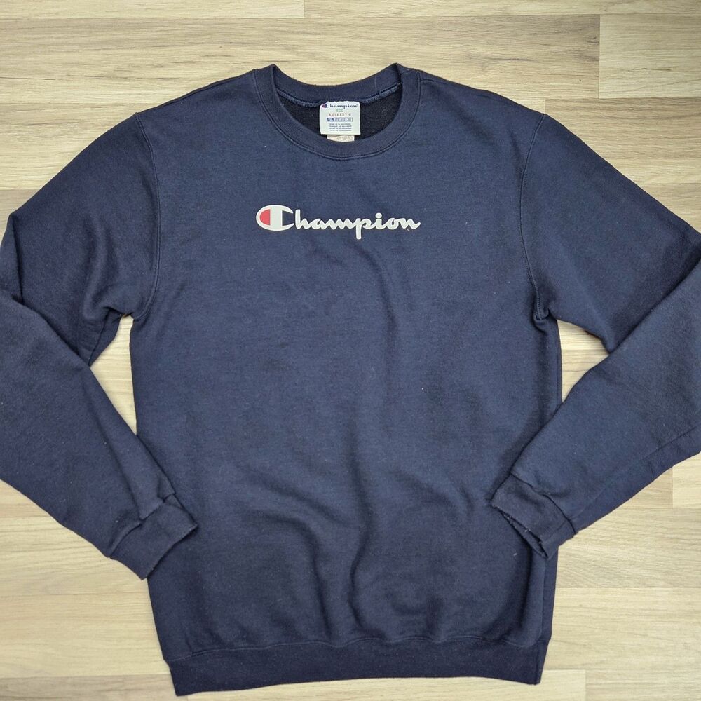Champion Boys Blue Sweatshirt Youth XL Vintage Pullover Spellout